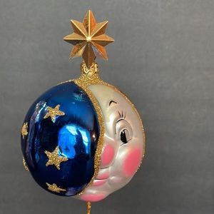 Kurt Adler Hand Blown Sun/Moon & Stars Ornament
